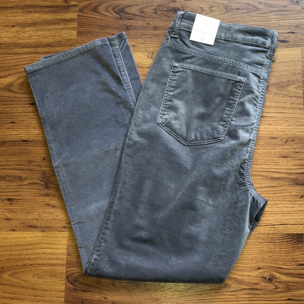 NWT Talbots velveteen straight leg pant Gray Size 12